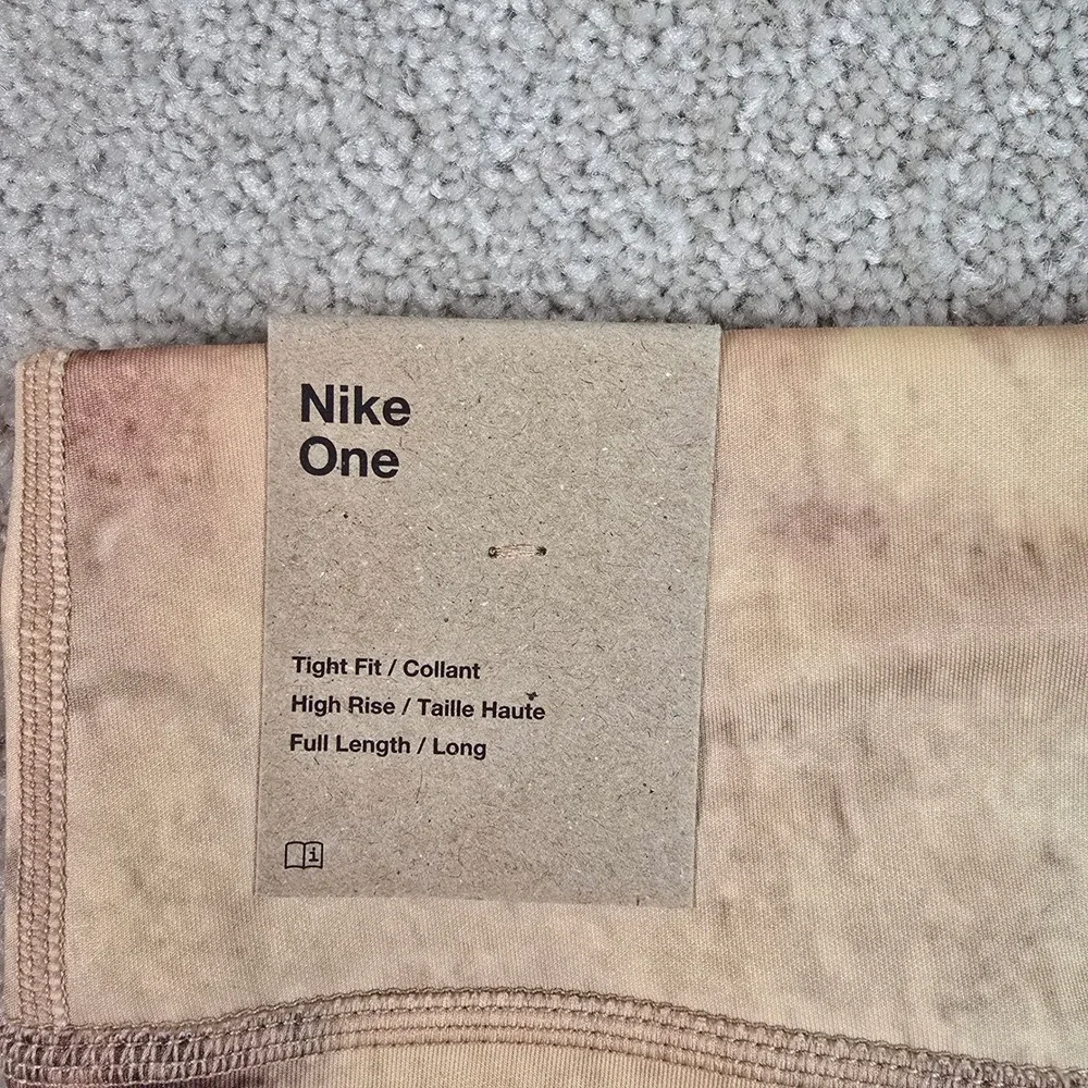 Nike One Kids XL High Rise Full Length Training Leggings Brown Marble FZ2875-133